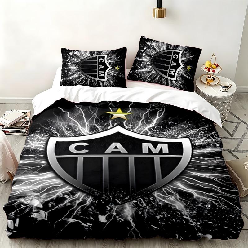 Clube Atletico Mineiro 3pc Set Perfect for Bedroom Use Comfortable Bedding Set Includes a Duvet Cover and Two Pillowcases Ideal Birthday or Christmas