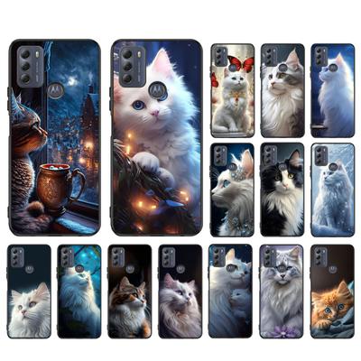 Funda de Teléfono de Gato Blanco Para Moto G84 G22 G32 G42 G52 G62 G53 G72 G60 G60S G100 G10 G20 G30 G13 G50 G 5G G Pure