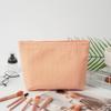 Bubble Gauze Makeup Bag Women Handbag Large Capacity Cosmetic Bag Toiletry Bag Embroidered Striped Makeup Pouch Travel Organizer
