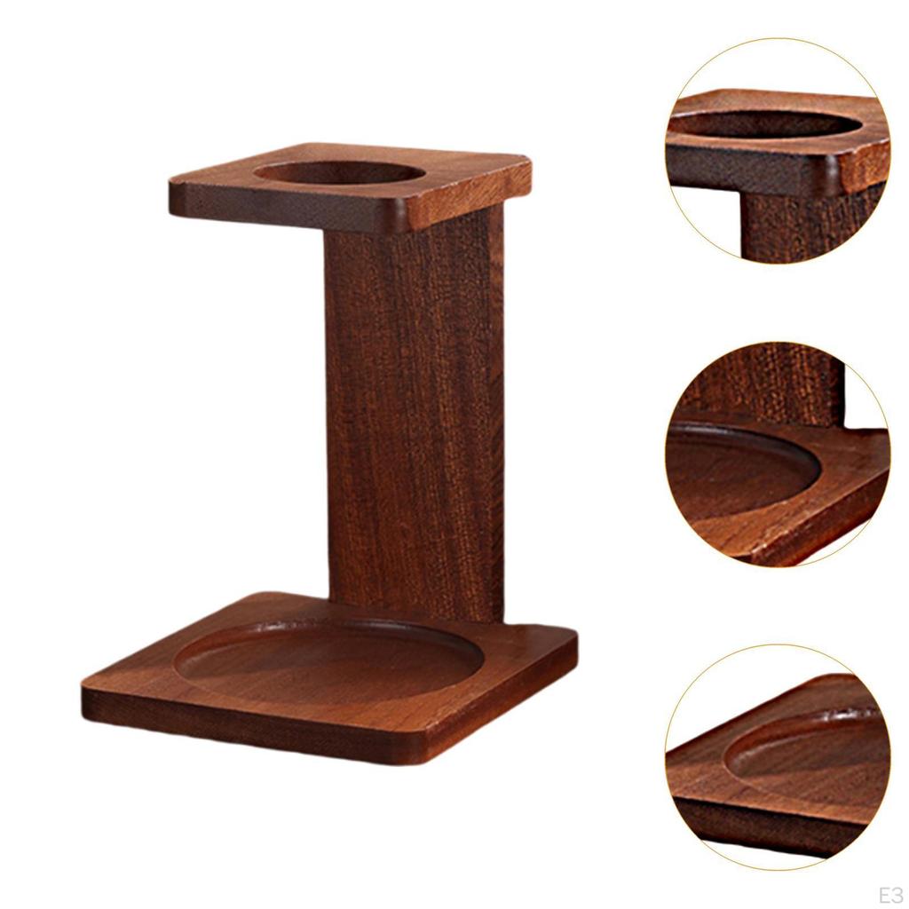 Coffee Cup Holder Filter Stand Wooden Retro Stable Maker Station for