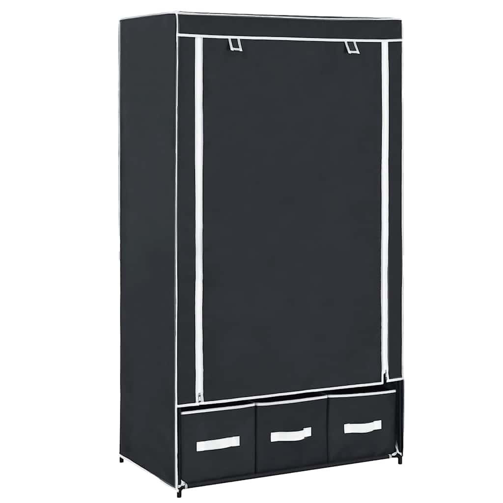Wardrobe Black 87 x 49 x 159 cm Fabric