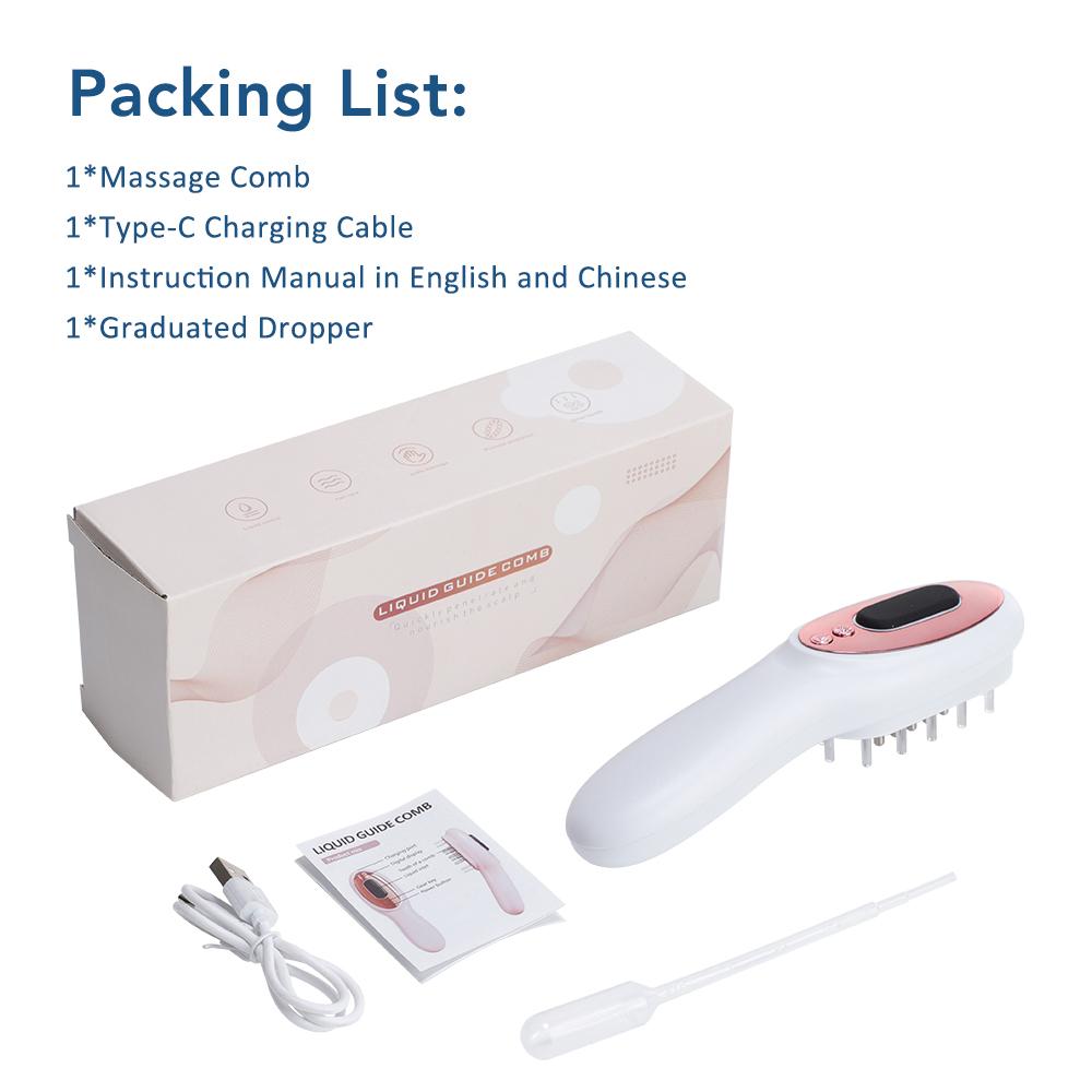 

Электрическая вибрационная массажная расческа Массажер для головы Массаж кожи головы Расческа для волос Аппликатор для жидкого масла Питательная щетка для кожи головы Уход за волосами белый