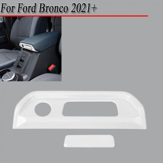 White Console Armrest Box Switch Button Knob Cover Decor For Ford Bronco +