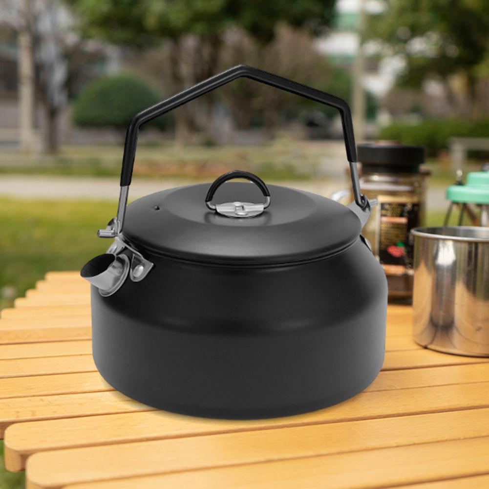 1L přenosná pískací konvice s rukojetí Varné varné konvice 304 Nerezová ocel pro venkovní cestování Kempování Vaření