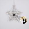 Alloy Star Christmas Ornament: 10mm Micro-carved Projection Pendant Holiday Gift