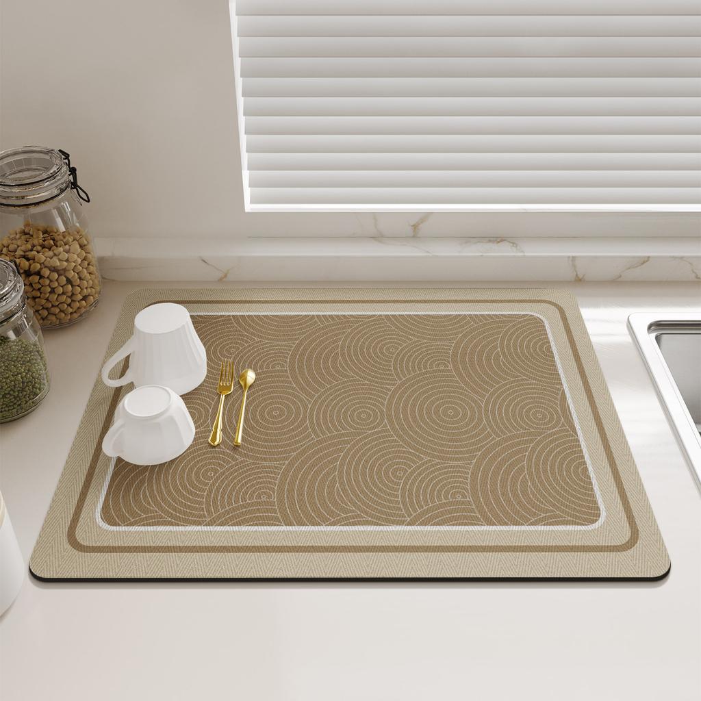 Kitchen Dish Drying Mat Antiskid Coffee Drain Pad Waterproof Tableware Heat Resistant Counter Top Mat Faucet Draining Placemat