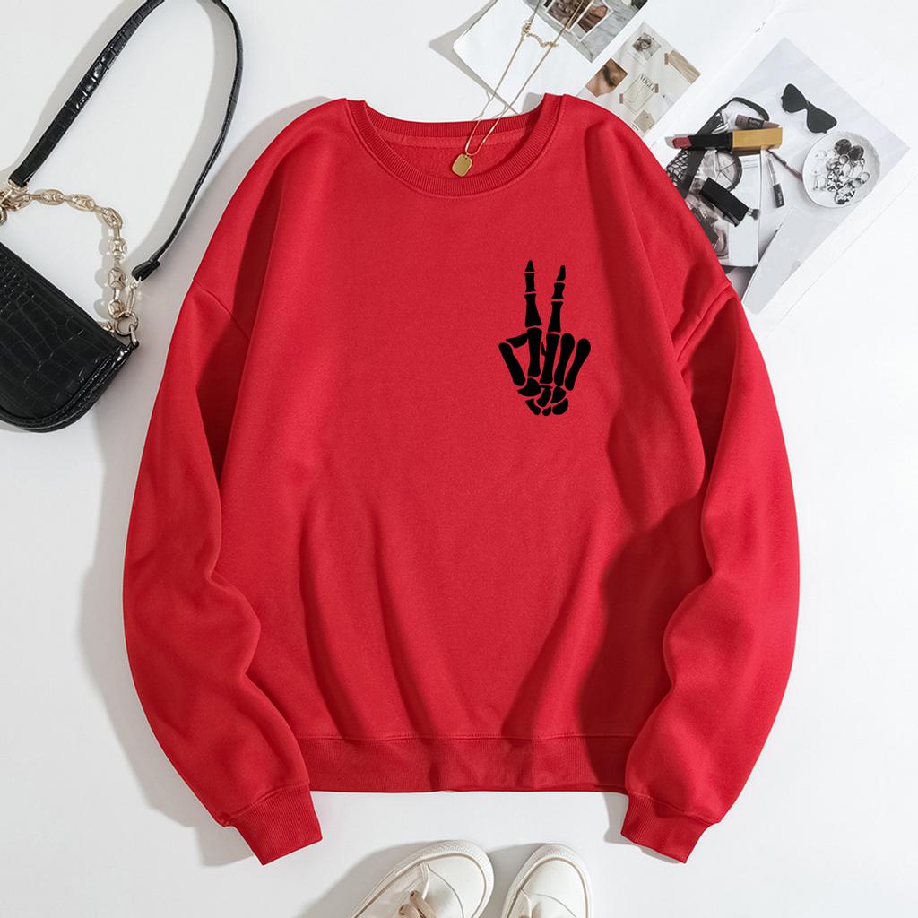 Women Hoodies & Sweatshirts Thick Velvet Round Neck Hoodie Winter Warm Pullover Casual Sweatshirt