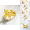 Elegant Brass Gold Plated Butterfly Wire Ring Stunning Geometric Design For Women