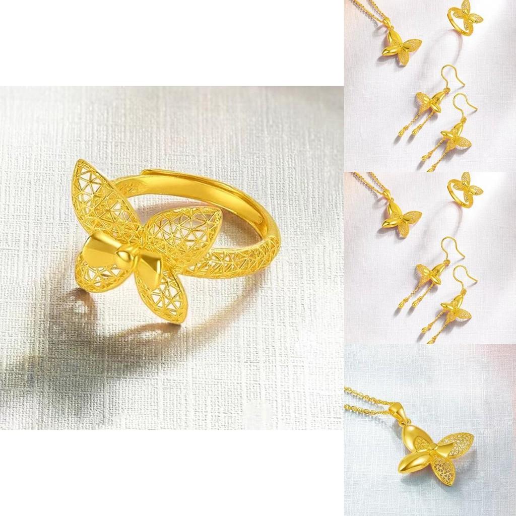 Elegant Brass Gold Plated Butterfly Wire Ring Stunning Geometric Design For Women