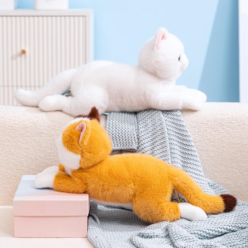 Realistické plyšové hračky kočky Měkký plyšový model kotěte Falešná kočka Kitty 5 barev Realistická zvířata Děti Dívky Svátek Narozeninový dárek