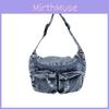 Denim Crossbody Bag For Women With Large Capacity And Zipper Closure For Casual Daily Use