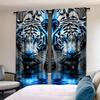 Tiger Printed Curtains Pole Opening Window Decorations Home Decoration Room Curtain Made Of Polyester