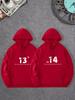 Couple Hoodies 1314 Matching Sweatshirts for Men Women Long Sleeve Pullover Hooded Tops with Pocket Valentine's Day Gift