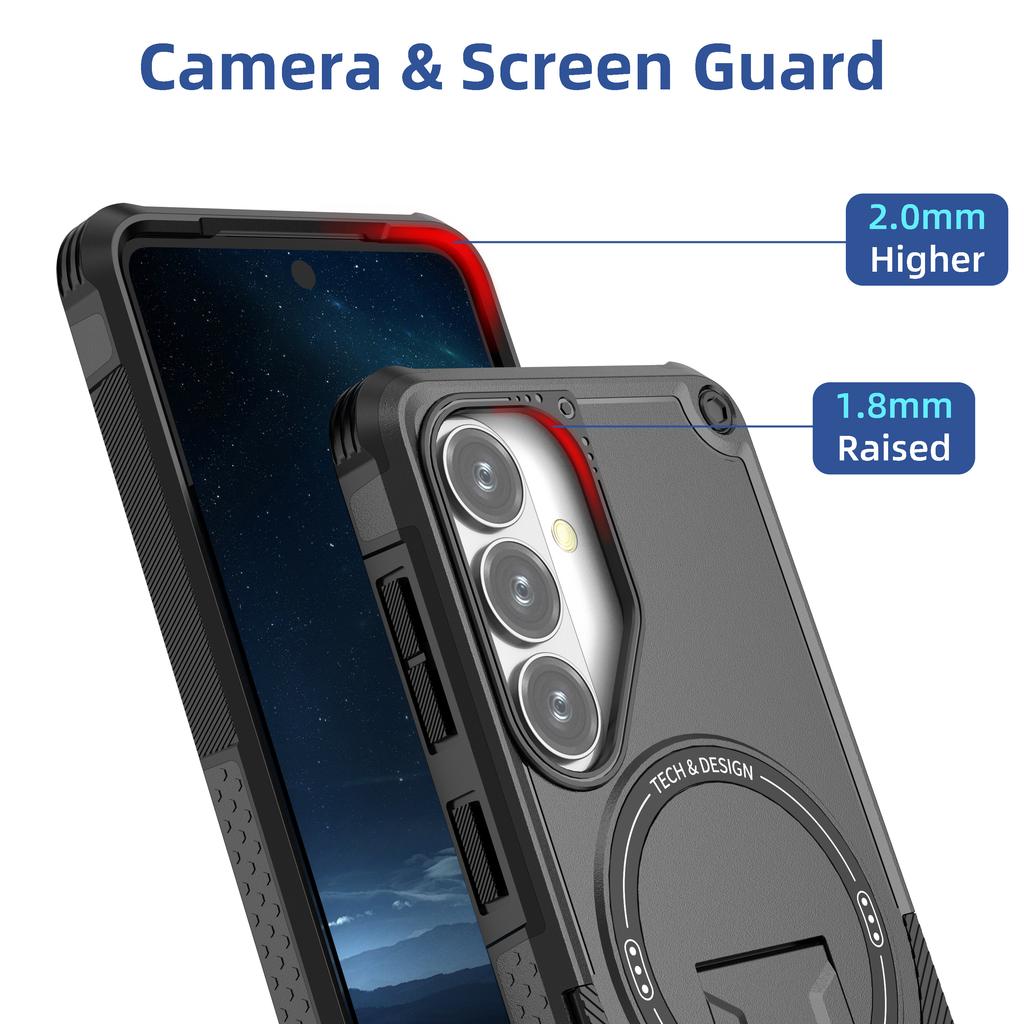 Hybrid PC Silicone Magnetic Case for Samsung Galaxy A17 5G S26 Ultra A57 A37 A16 A26 A36 A56 A15 A35 A55 S25 FE S24 Plus