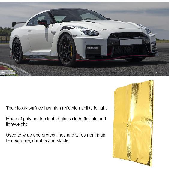 Heat Barrier Reflect Sheet, Self Adhesive High Temp Heat Wrap, Heat Reflective Adhesive Backed Roll, Thermal Insulation Blanket for Automotive Hose ,