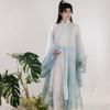 Chinese Wei And Jin Dynasty Style Hanfu Large-sleeved Shirt Ink Printing And Dyeing Suit, Daily Knight Suit