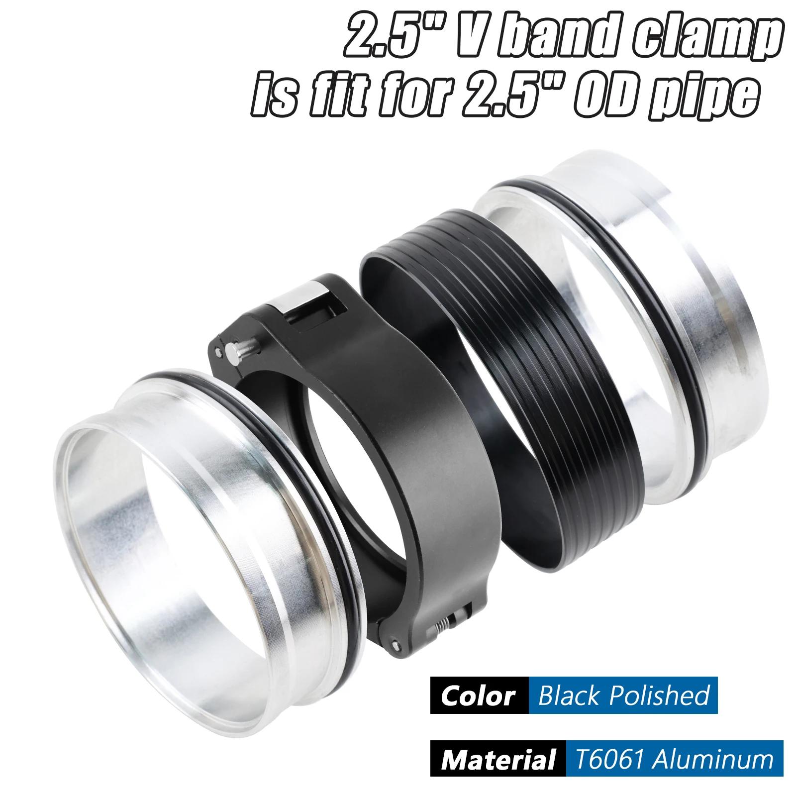 

2.5/3/4Inch Aluminum Quick Release V Band Clamp 63/76/102mm 32516 Pinless HD Clamp for Intercooler Pipe Clamp Throttle 2.5inch