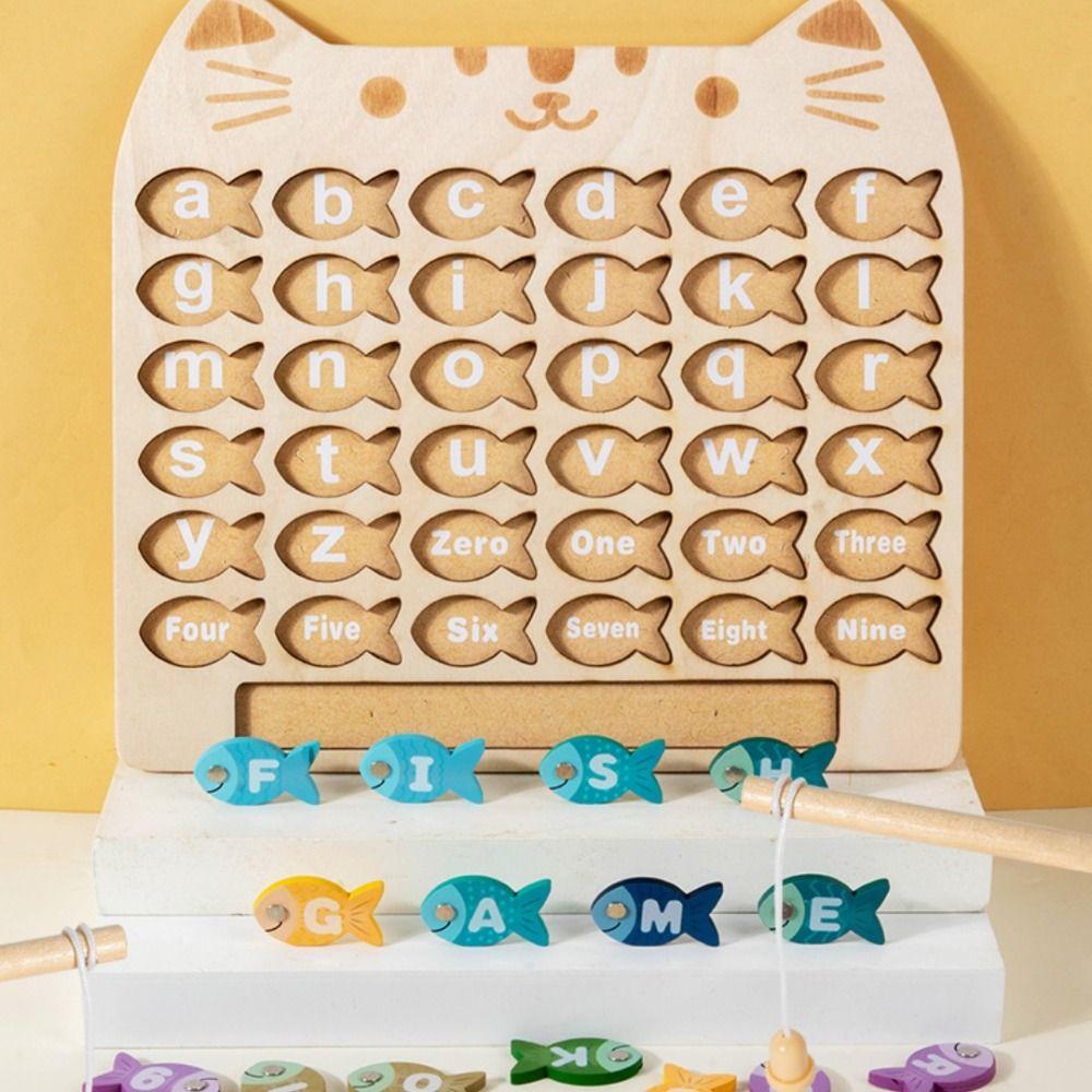 Montessori Alphabet Fishing Toy Set Magnetic Number Fishing Game Toys  Birthday Gift