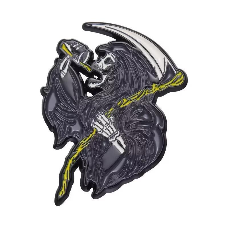 Halloween Retro Punk Skull Cross Ghost Collection Enamel Pin Punk Goth Grim Reaper Skeleton Alloy Brooches Jewelry Badge