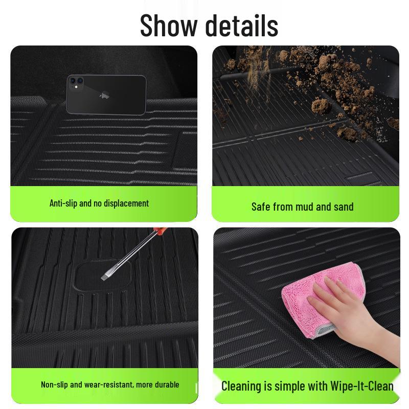 Tesla Model Y TPE Trunk Mat: Waterproof, Wear-Resistant, Easy to Clean Floor Protection