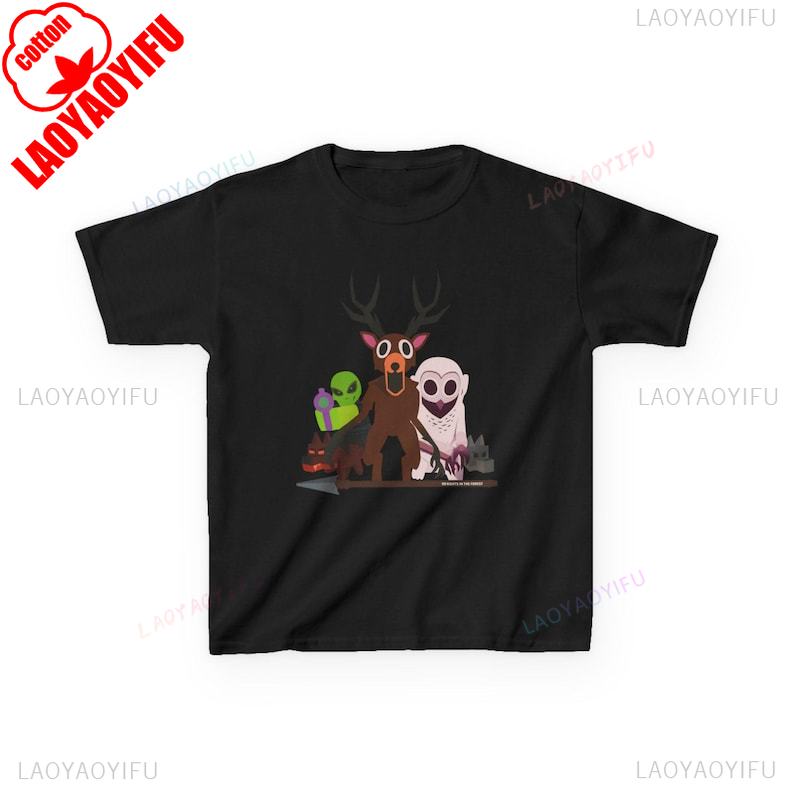 

99 Nights in The Forest Inspired Deer Owl and Alien Funny Game Tee Perfect for Nature Lovers Birthday Gifts Halloween Fun Tops 4XL