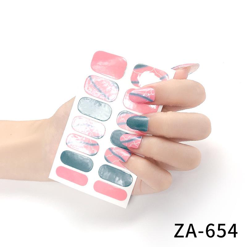 Nail Art Stickers 3d Nail Stickers 14 Finger Hot Stamping Cat Eye Leopard Print Nail Art Stickers