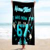 1PC Custom Name Anniversary Celebration Beach Towel Highly Absorbent And Sand-Resistant Towel for Swimming, Pool, Yoga, And Travel Lightweight