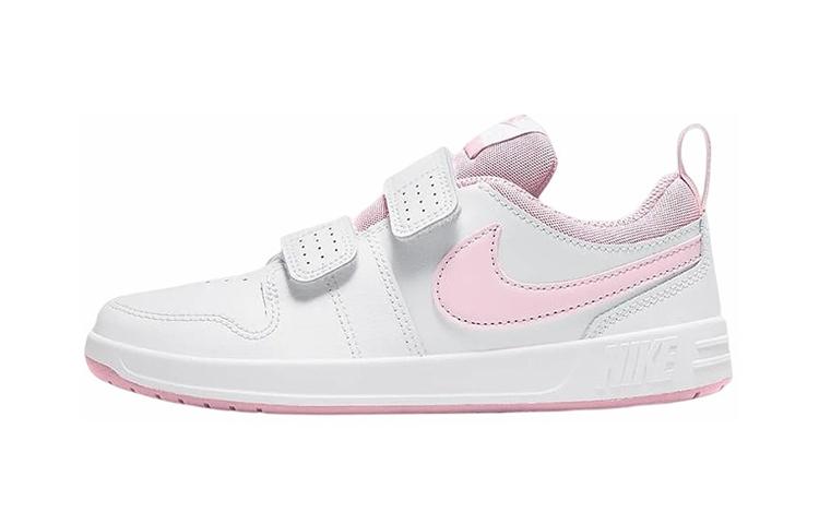 

Nike Pico 5 Slip Resistant Cushioning Abrasion Resistant Low top Kids Skateboarding Shoes White Pink AR4161-105 28