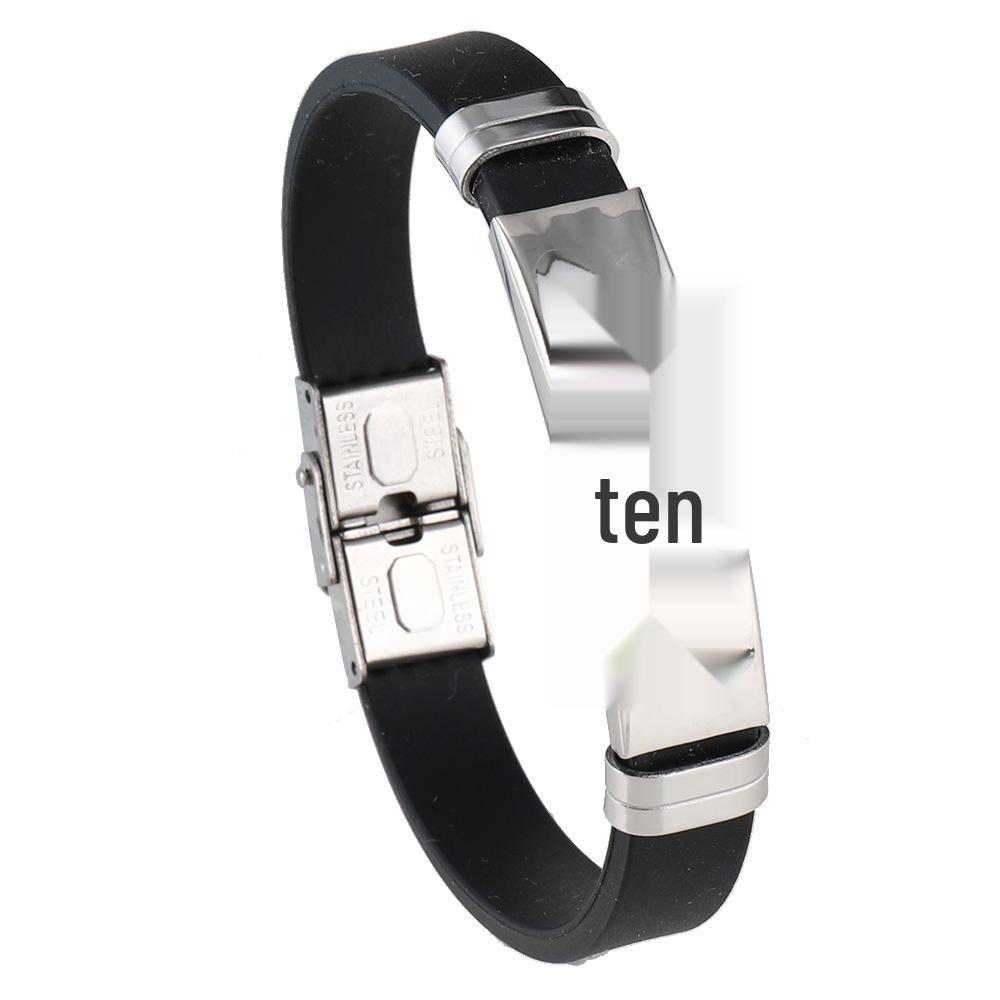 

Trendy Stainless Steel Silicone Cross Bracelet чёрный