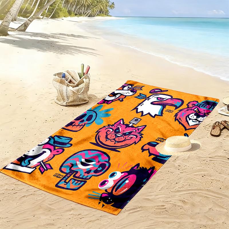 Lively Digital Print 2D Flat Print Beach Towel, Large Soft Quick Dry Towel for Beach Camping SwimmingZSTJ0915225