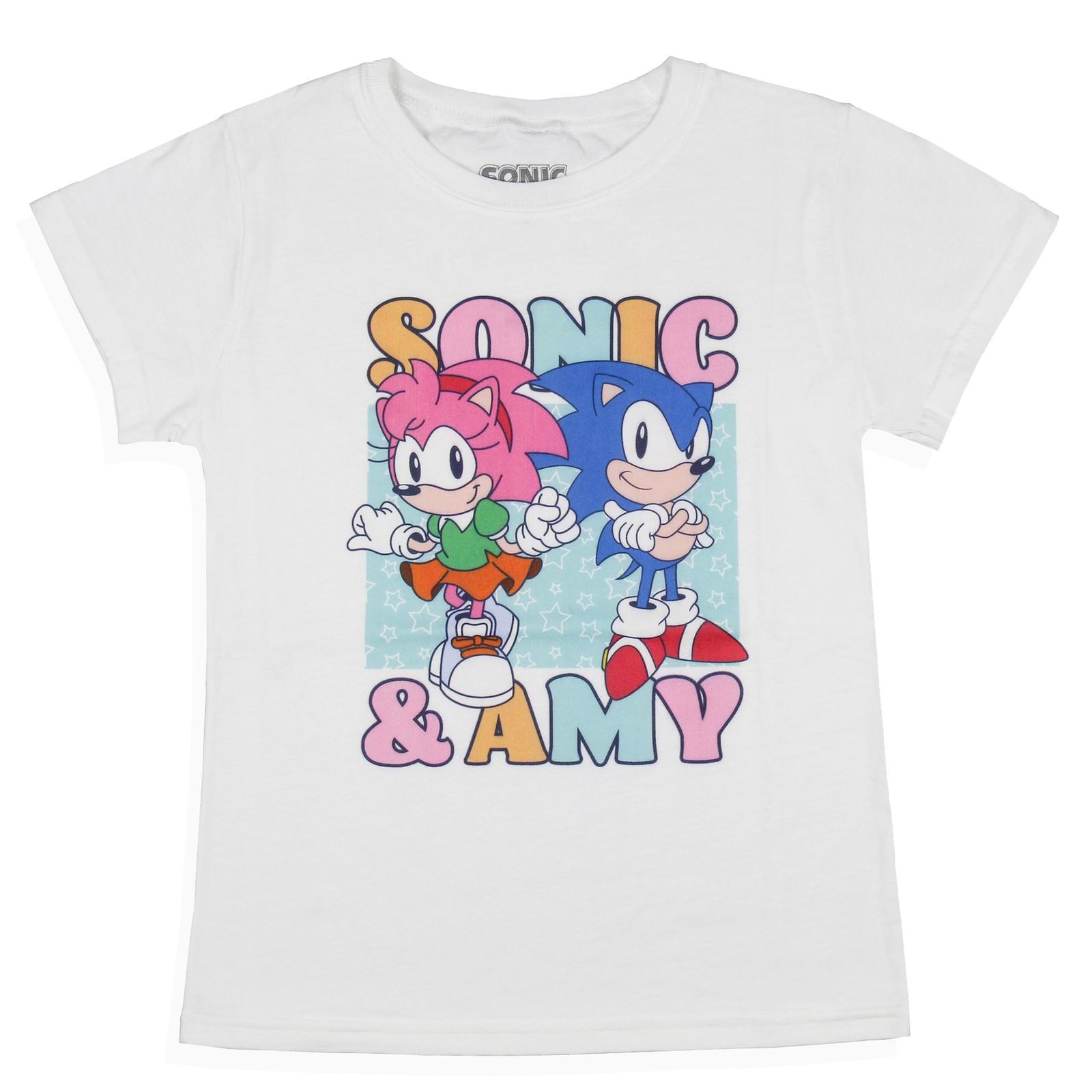 Sonic The Hedgehog Girls Amy Rose And Sonic Youth Video Game T-Shirt XXXXL