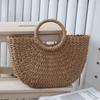 2024 Herbst Stroh Gewebte Handtasche - Große Kapazität Strand- & Urlaubs-Tragetasche