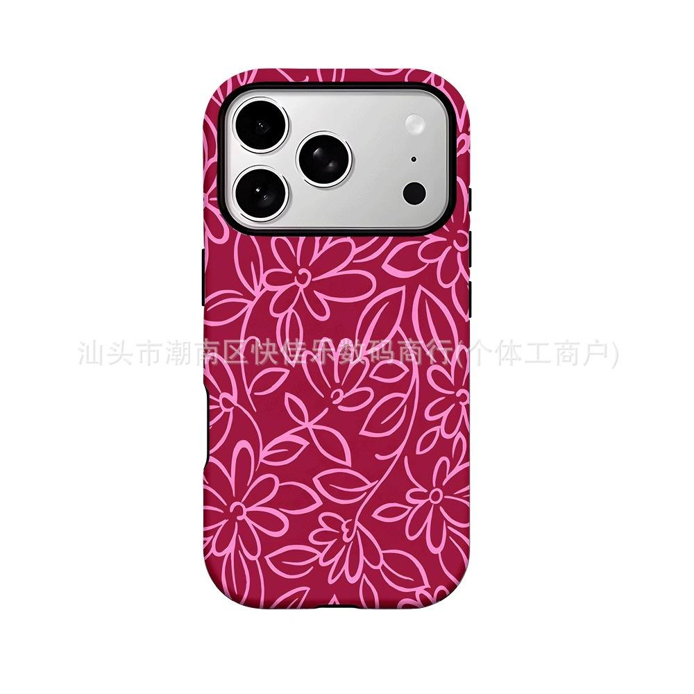 Explosive Full Screen Flower Glossy Film Mobile Phone Case iPhone11/12/13/14/15/16/17 Hard Case