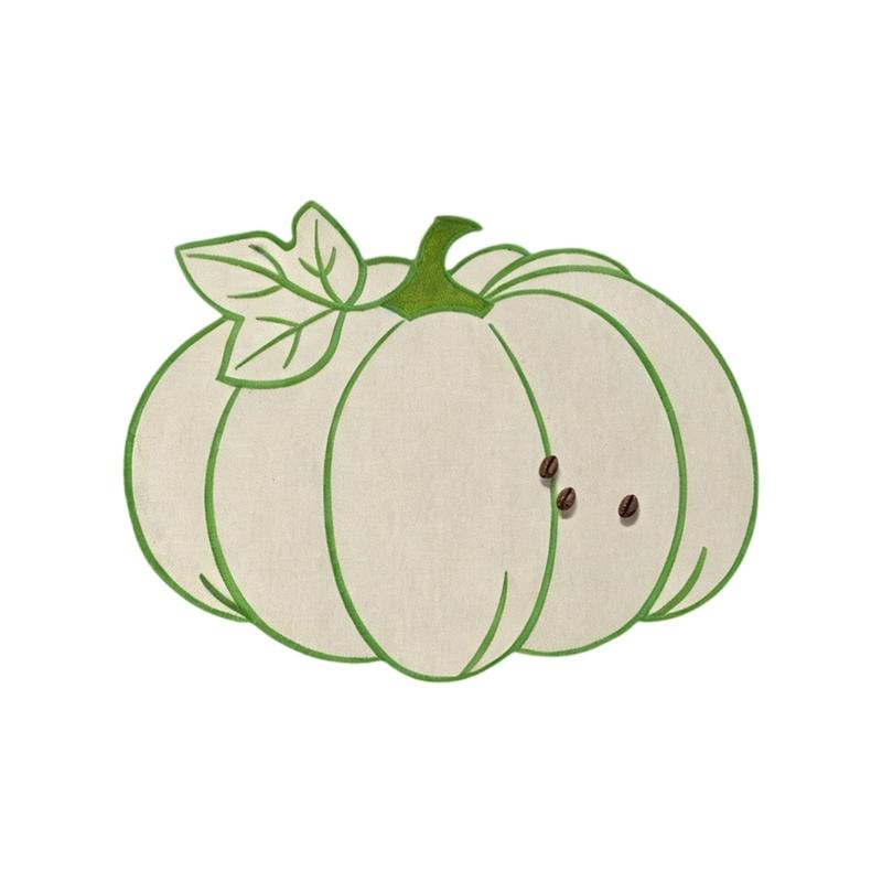 Elegant Embroidered Pumpkins Leaf Placemat For Halloween Dining Table Decoration Waterproof And Heat Resistant Kitchens Tableware