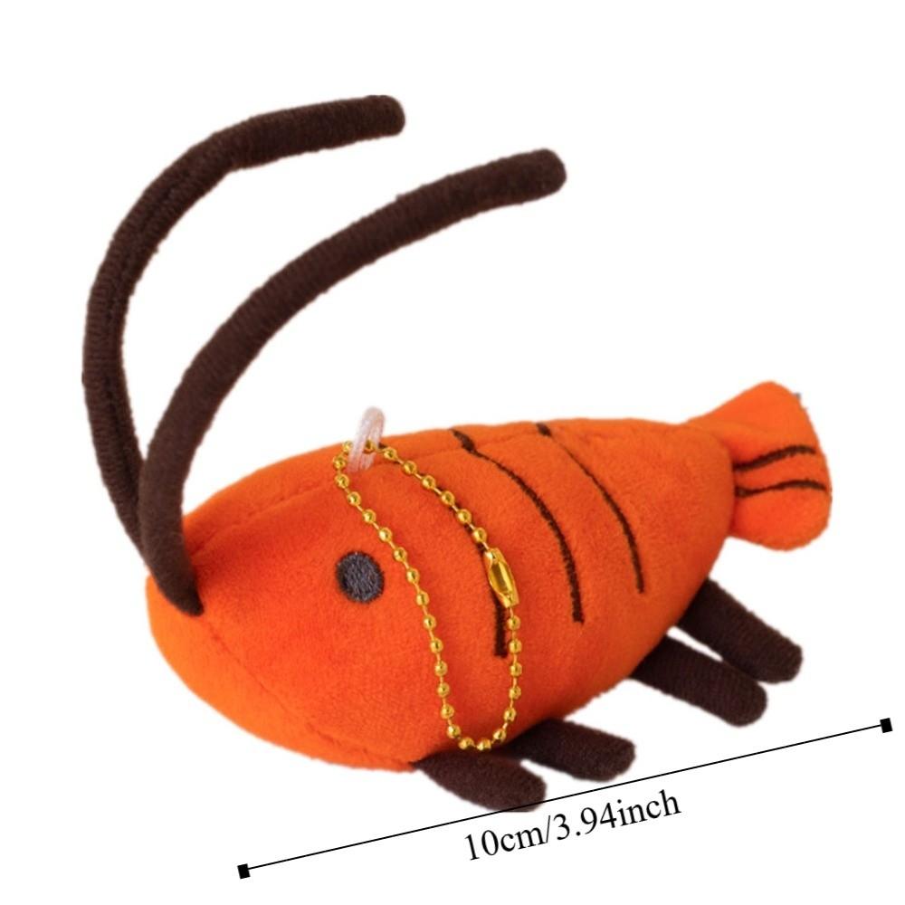 Funny Design Lobster Plush Pendant Stuffed Shrimp Plush Doll Keychain  Birthday Gifts