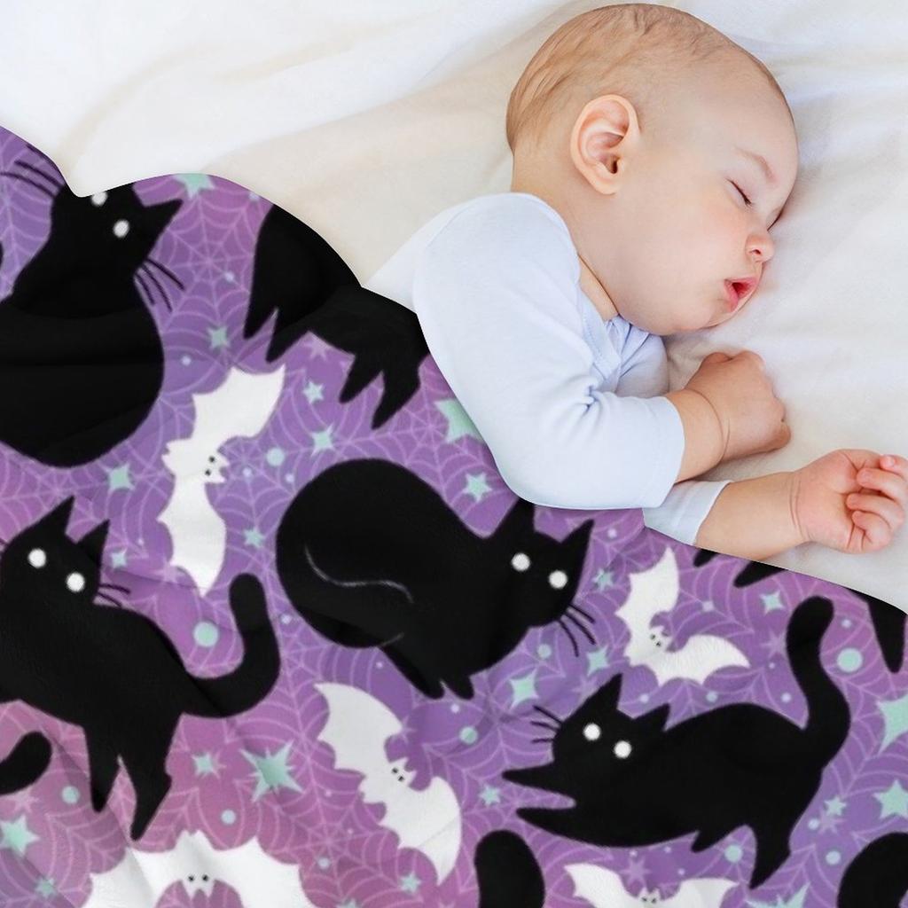 Pastel Halloween with Black Cats Throw Blanket Weighted Baby Luxury Brand Luxury Throw Blankets