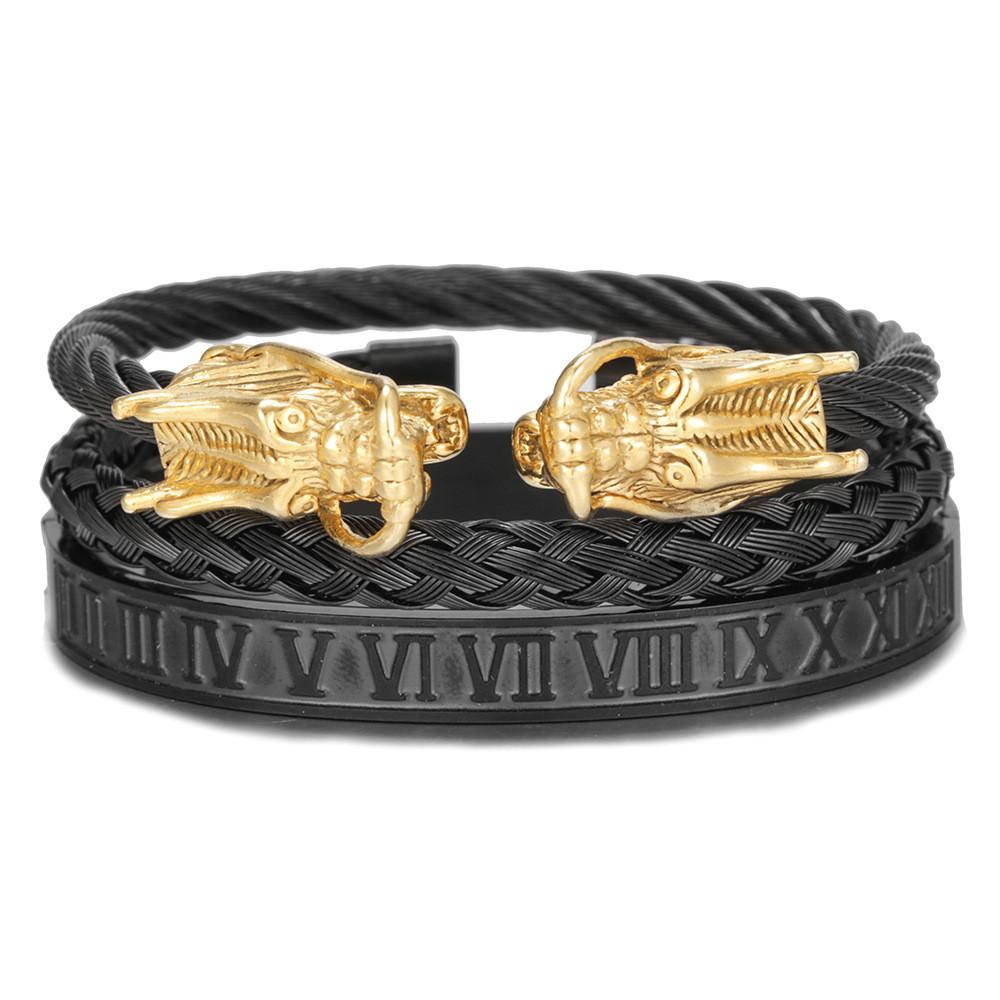 Geometrisches Offenes Armreif aus Titanstahl für Herren und Damen Trendiger Schmuck Geschenk für Reisen