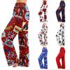 Women's Winter Flannel Pajama Pants Straight Leg Sleepwear with Printed Design
