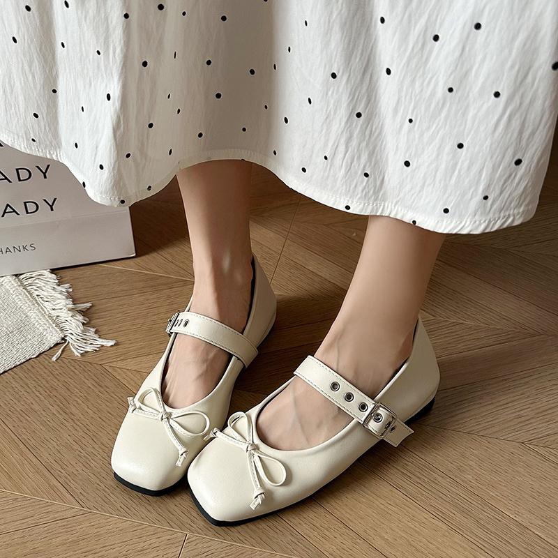 

Fashion Women Mary Jane Shoes New Fashion Shallow Butterfly-knot Flats Retro Style Ladies Comfort Soft Sole Ballerina Shoe Zapatos Mujer 35