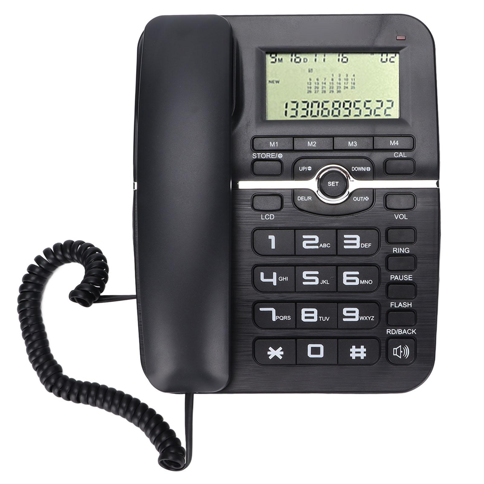 

KXT2028CID Настольный проводной телефон с 4 группами функций быстрого набора номера. Проводной стационарный телефон для чёрный