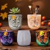 Witch Carved Candle Cup Silicone Molds Easy Demolding Dishwasher Safe For Candle Container Soap Chocolate Resin Craft