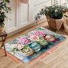 1Pcs Bohemian Romantic Flower Soft Kitchen Rug Anti-Fatigue Kitchen Rug Waterproof Non-Slip Rugs Set Runner Rug Rug Absorbent Carpet For Kitchen