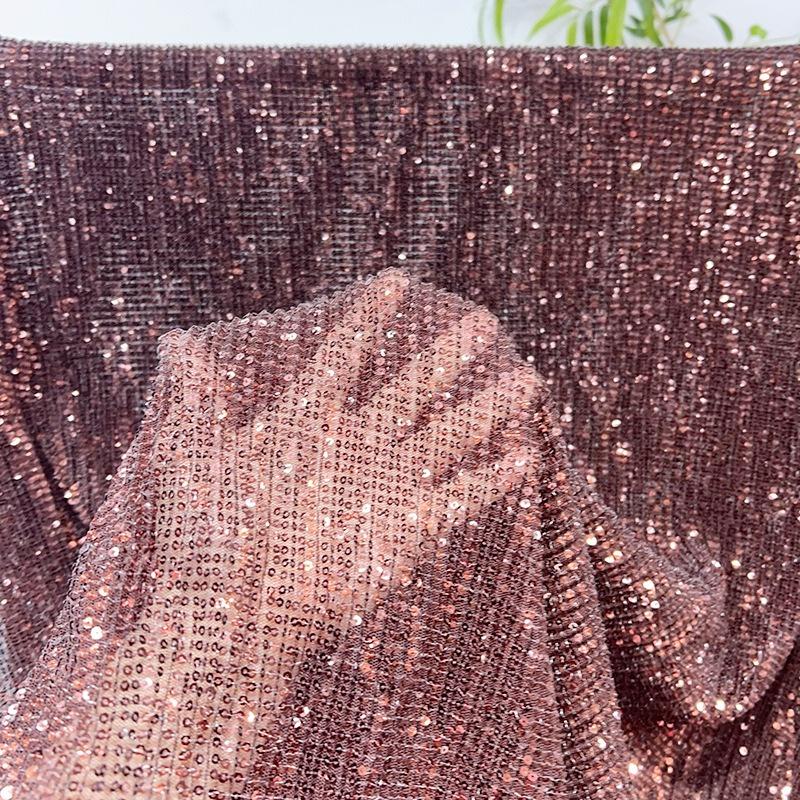 3mm Straight Flat Sequins Embroidered Fabric Robust Beads Embroidery Mesh Wedding Dress Children's Clothing Sequin Fabric