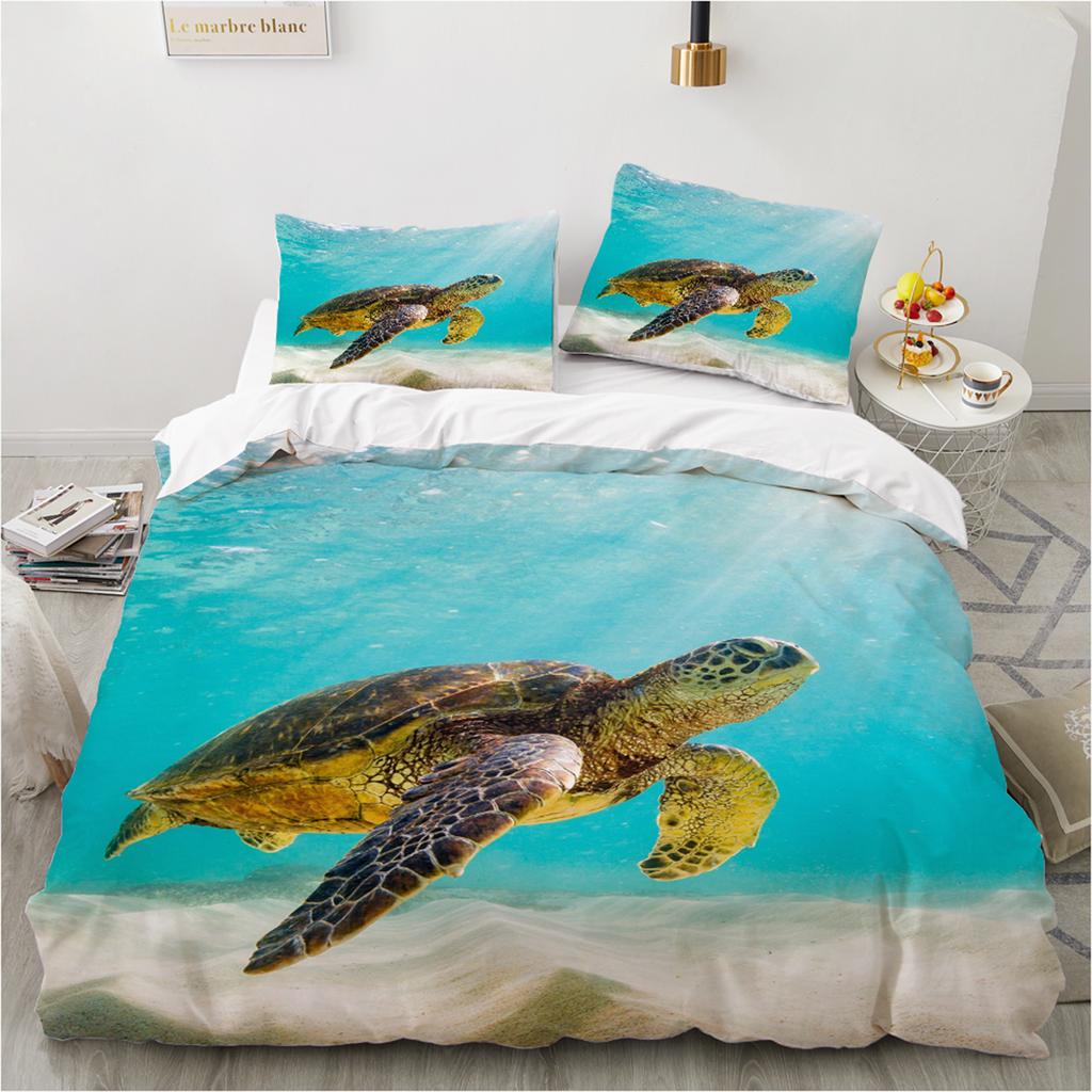 3D Animal Bedding Set - Giraffes Mountains Grassland Quilt Cover Twin/King Size, 2/3PCS Soft Polyester Bed Linen, Durable & Fade