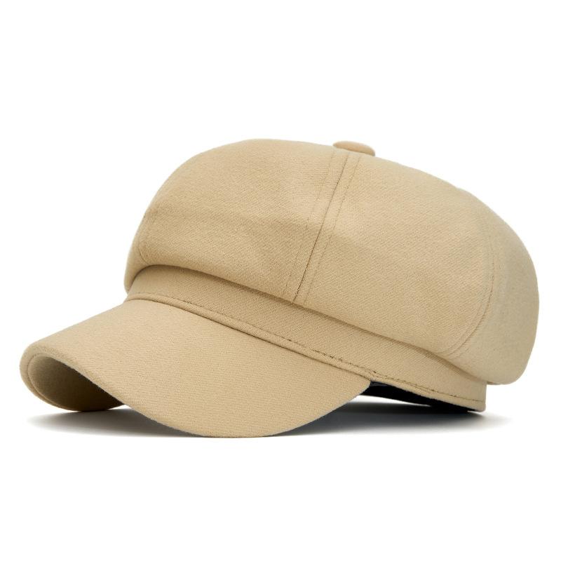 Solid Color Newsboy Cap Unisex Fiddler Hat Adjustable Driving Cabbie Cap Casual Winter Warm