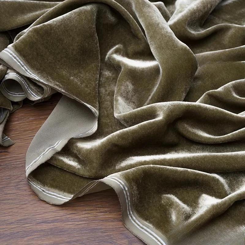 Non-elastic Woven Velvet Designer Fabric for DIY Sewing Dress Set,Half Skirt, Wide-leg Pants, Cotton-like Lustrous Velvet Fabric