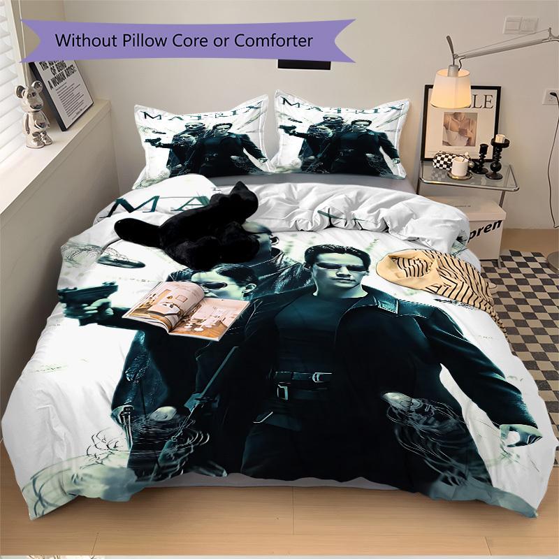 3pcs Matrix, Trinity Cover Set, Bedding Set, Soft Comfortable Duvet Cover, For Bedroom, Guest Room (1*Duvet Cover + 2*Pillowcases, Without C