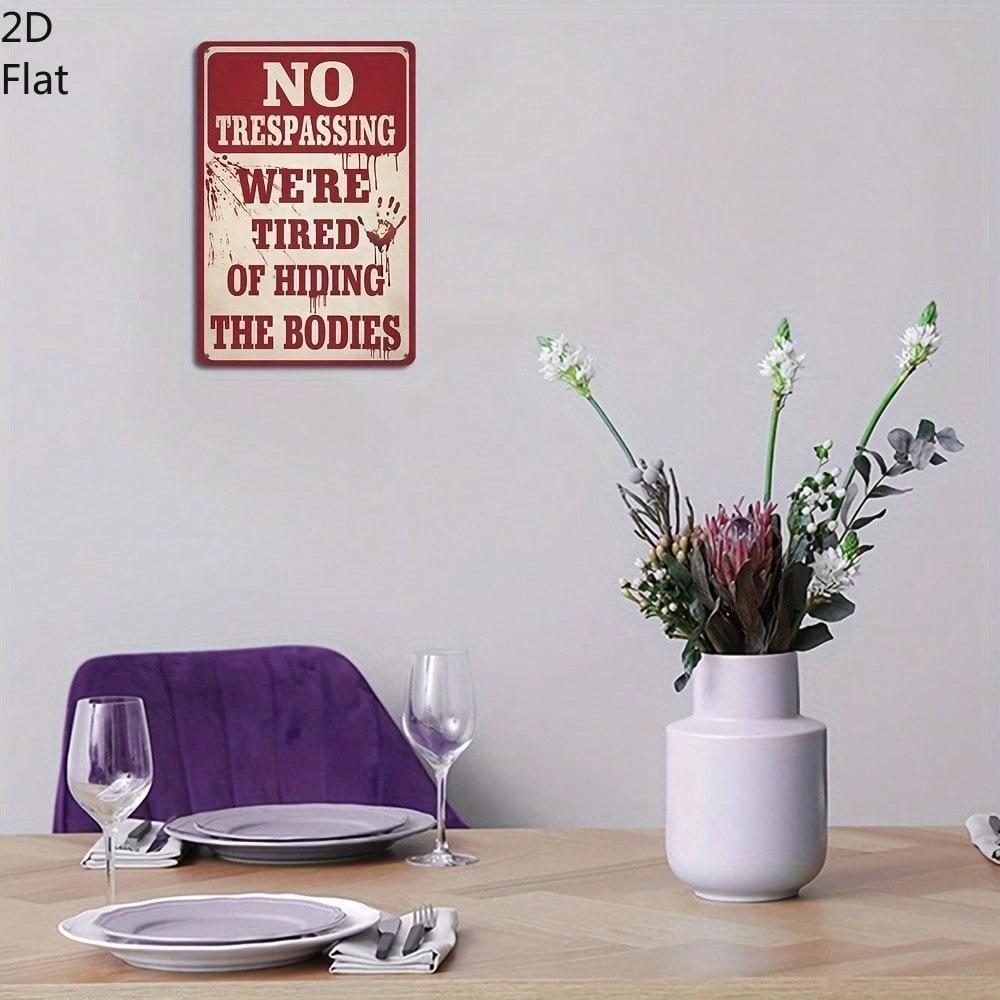 Funny Vintage No Entry Tin Sign Metal Wall Decor 8x12 Inch Man Cave Bar Garage Art