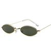 Lunettes de soleil rétro ovales pour hommes et femmes, monture métallique rétro, jaune, rouge, Vintage, petites lunettes de soleil rondes pour femmes