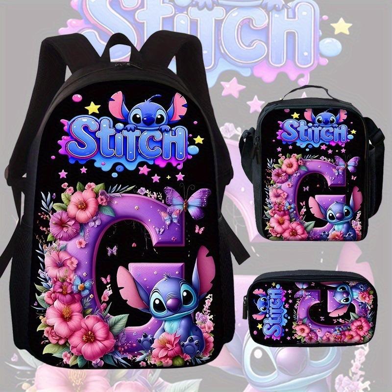 Stitch Backpack for Kids Students Large Capacity Lightweight Cartoon School Bag